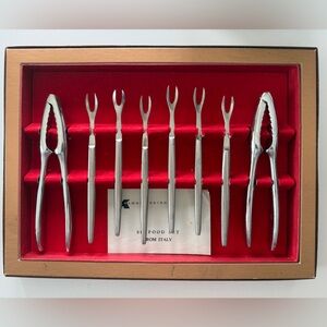 Silver Vintage Kalmar Designs Seafood Serving Set from Italy